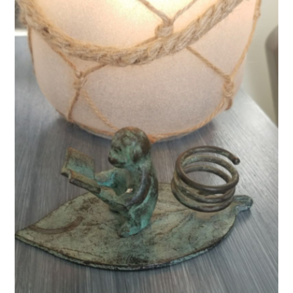 Vintage 1970s metal monkey candle stick holder